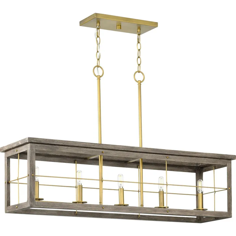 Hedgerow Collection Five-Light Linear Island Chandelier Light — Progress Lighting LED Linear Lights  