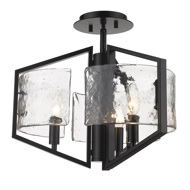 Golden Lighting Varsha 3-light Semi-Flush Mount in Matte Black — Golden Lighting LED Ceiling Lights  