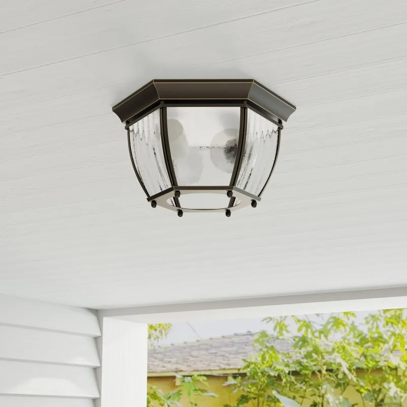 Roman Coach Collection Two-Light 11" Flush Mount — Progress Lighting LED Post Top Lights  