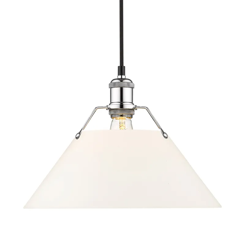 Yep by Golden Lighting Orwell 1-light 14in Pendant in Chrome and Opal Glass — Golden Lighting LED Pendant Lights  