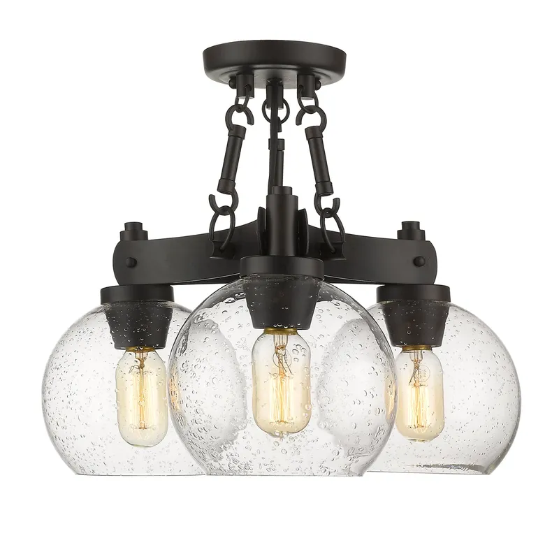 Golden Lighting Galveston 3-light Semi-Flush Mount in Rubbed Bronze — Golden Lighting LED Ceiling Lights  