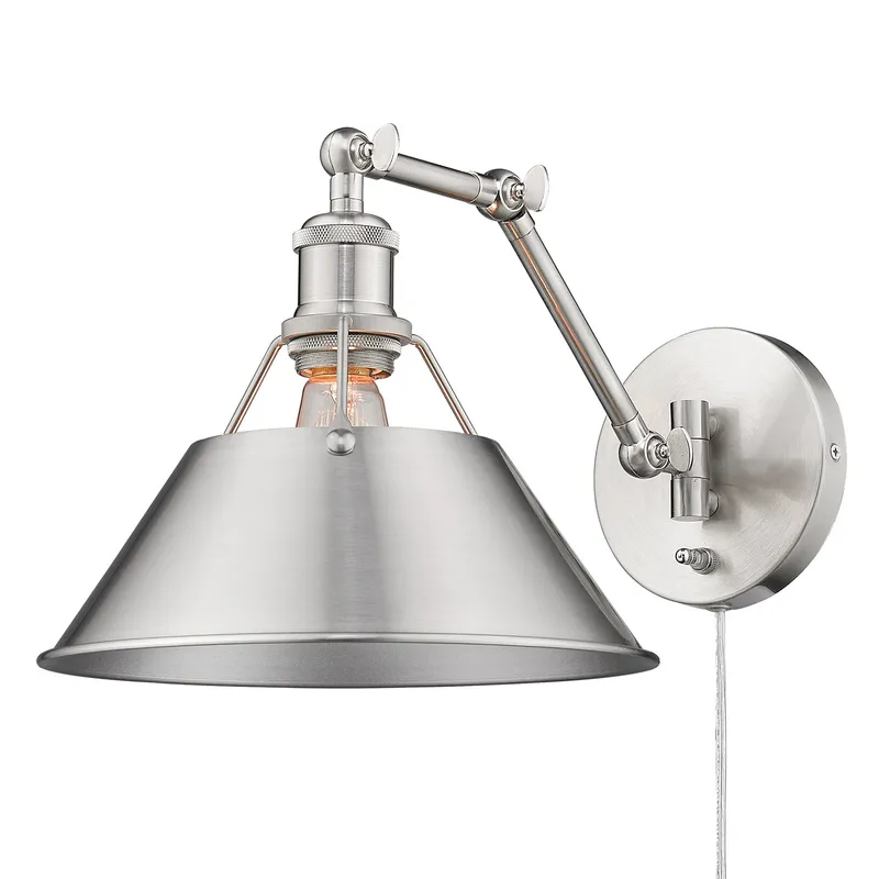 Yep by Golden Lighting Orwell 1-light Swing Arm Wall Lamp in Pewter — Golden Lighting LED Wall Lights 100.0W 