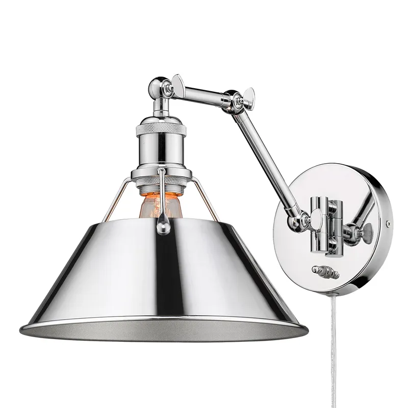 Yep by Golden Lighting Orwell 1-light Swing Arm Wall Lamp in Chrome — Golden Lighting LED Wall Lights 1.0W 