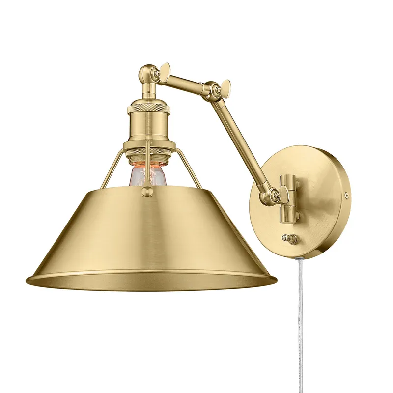 Yep by Golden Lighting Orwell 1-light Swing Arm in Brushed Champagne Brass — Golden Lighting LED Wall Lights 1.0W 
