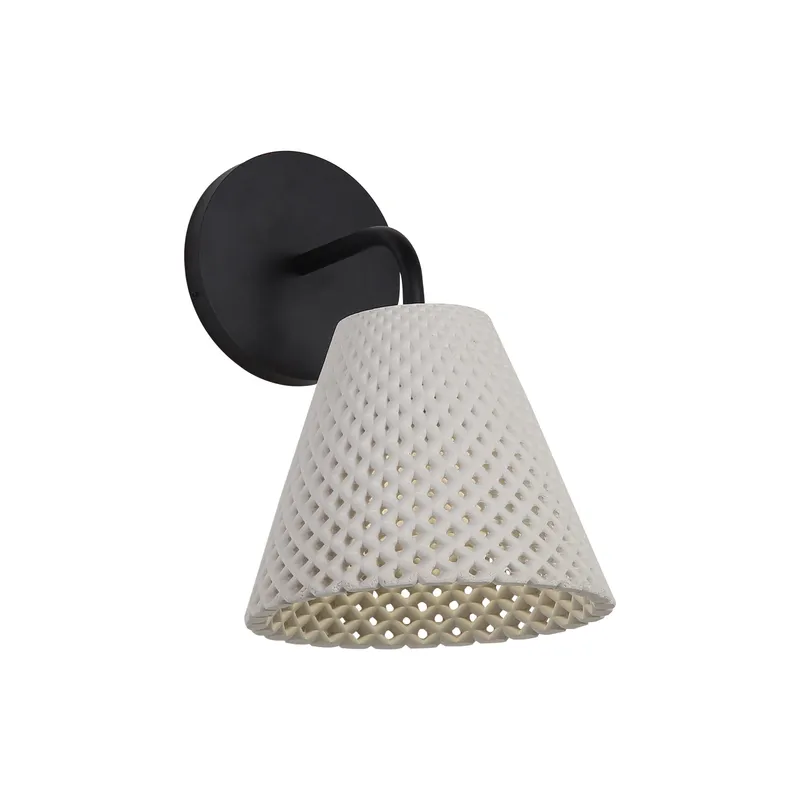 Golden Lighting Clarus Integrated LED Wall Sconce in White Sandstone Cement — Golden Lighting LED Wall Lights  3000K