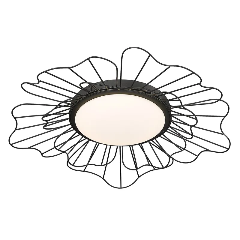 Golden Lighting Yasmin Integrated LED Flush Mount in Natural Black — Golden Lighting LED Ceiling Lights  3000K