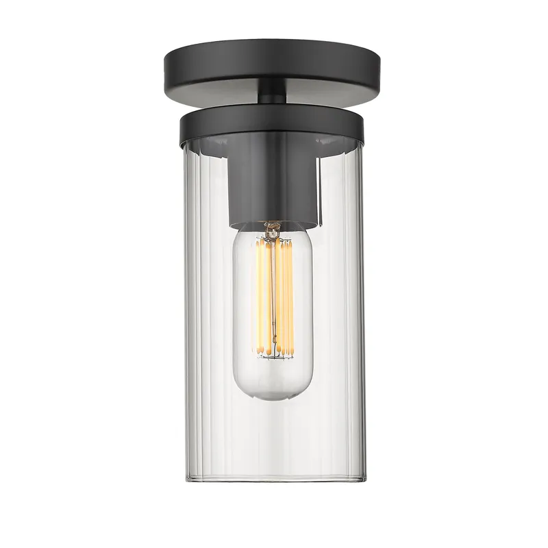 Golden Lighting Winslett 1-light Semi-Flush Mount in Matte Black — Golden Lighting LED Ceiling Lights  