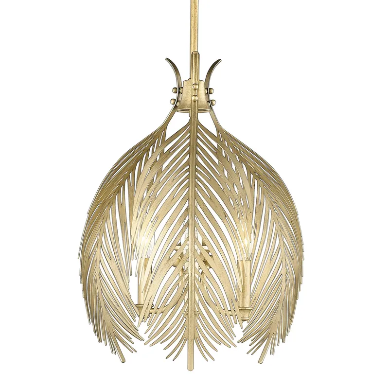 Golden Lighting Cay 3-light Pendant in Vintage Fired Gold — Golden Lighting LED Pendant Lights 60.0W 