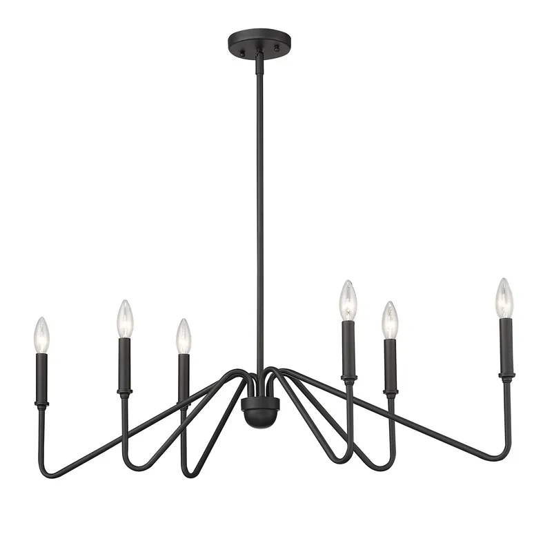 Yep by Golden Lighting Kennedy 6-light Island Light in Natural Black — Golden Lighting LED Pendant Lights 60.0W 