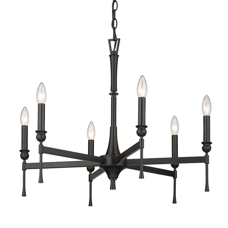 Golden Lighting Landon 6-light Chandelier in Matte Black — Golden Lighting LED Pendant Lights 60.0W 