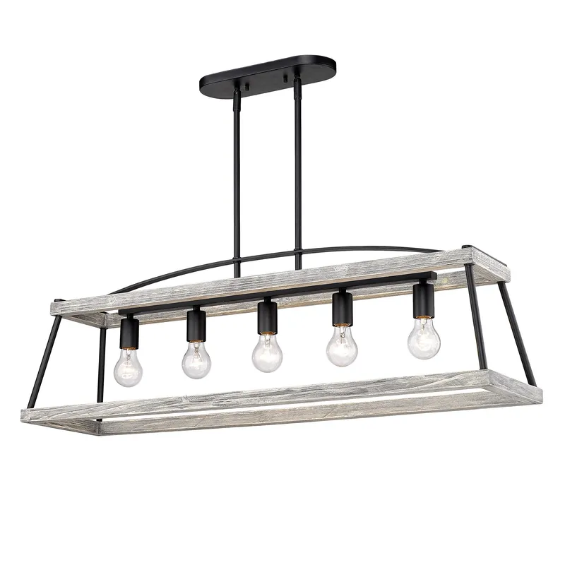 Golden Lighting Teagan 5-light Island Light in Natural Black — Golden Lighting LED Linear Lights  