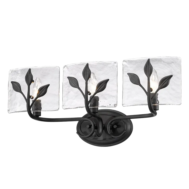 Golden Lighting Calla 3-light Vanity in Natural Black — Golden Lighting LED Wall Lights  