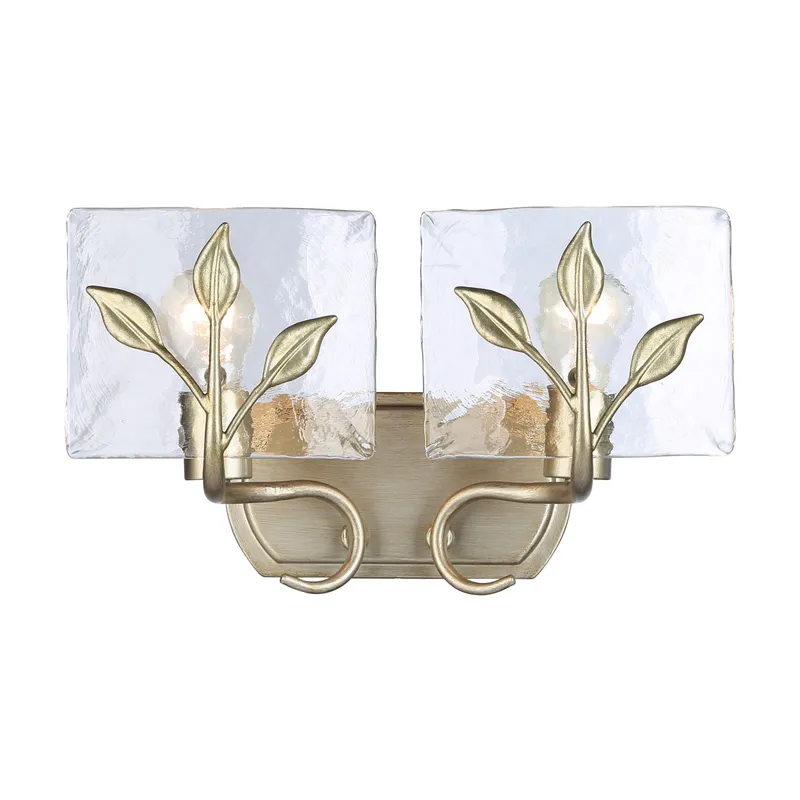 Golden Lighting Calla 2-light Vanity in White Gold — Golden Lighting LED Wall Lights 60.0W 