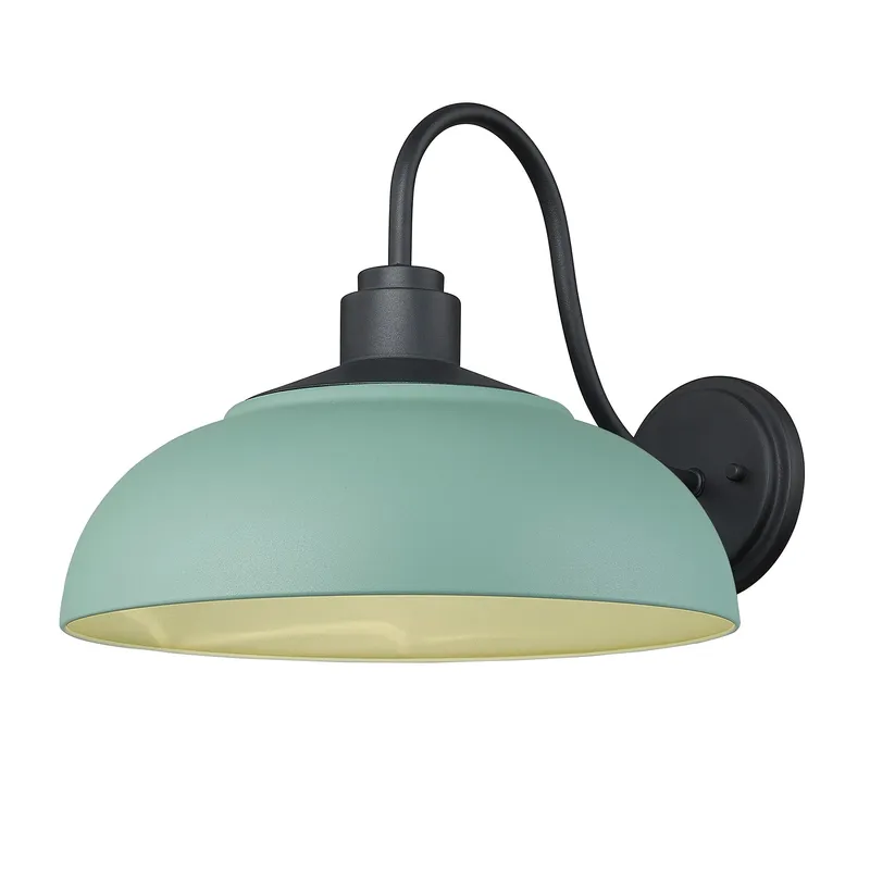 Yep by Golden Lighting Levitt 1-light Outdoor Wall in Natural Black and Natural Teal shade — Golden Lighting LED Wall Lights  