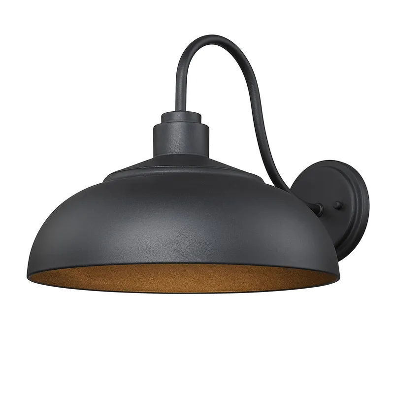 Yep by Golden Lighting Levitt 1-light Outdoor Wall in Natural Black and Natural Black shade — Golden Lighting LED Wall Lights  