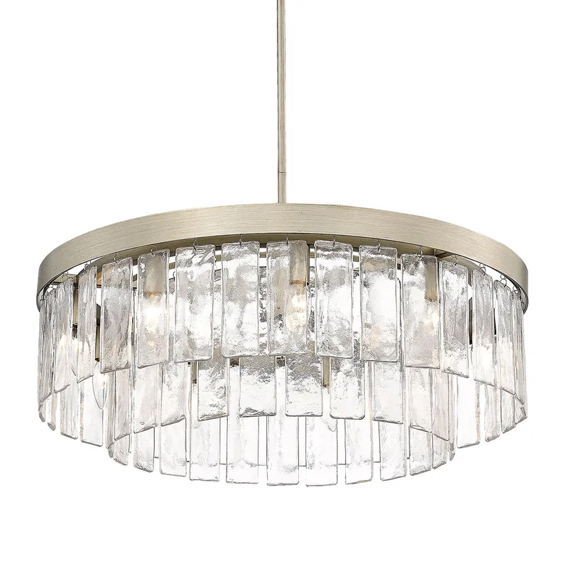 Golden Lighting Ciara 9-light Chandelier in White Gold — Golden Lighting LED Pendant Lights  