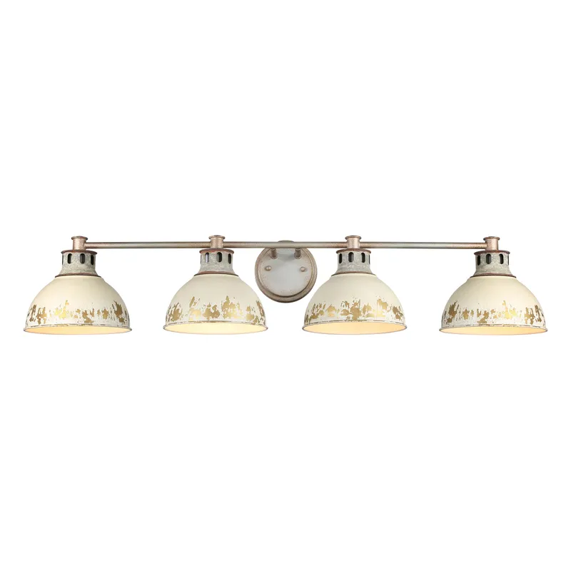 Golden Lighting Kinsley 4-light Vanity in Antique Ivory shade — Golden Lighting LED Wall Lights  