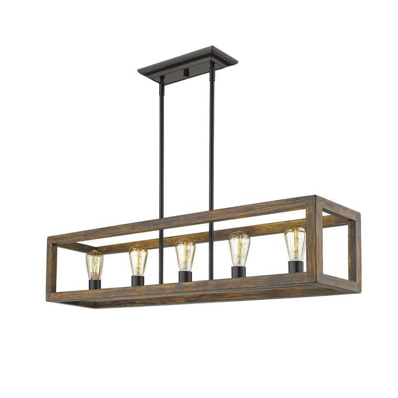 Golden Lighting Sutton 5-light Island Light in Matte Black — Golden Lighting LED Linear Lights  