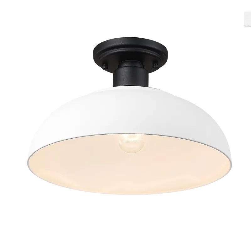 Yep by Golden Lighting Levitt 1-light Outdoor Ceiling in Natural Black and Natural White shade — Golden Lighting LED Ceiling Lights  