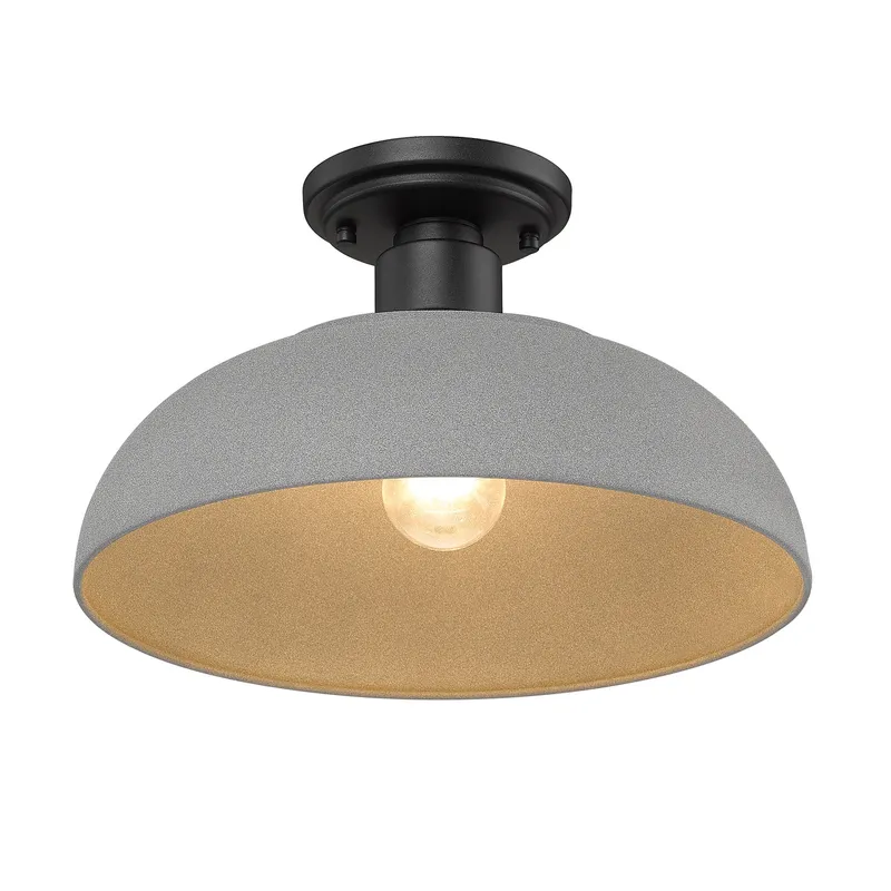 Yep by Golden Lighting Levitt 1-light Outdoor Ceiling in Natural Black and Natural Gray shade — Golden Lighting LED Ceiling Lights  