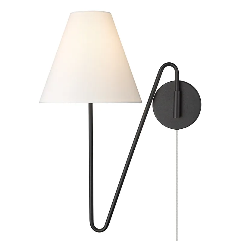 Yep by Golden Lighting Kennedy 1-light Swing Arm Wall Lamp in Natural Black — Golden Lighting LED Wall Lights 1.0W 