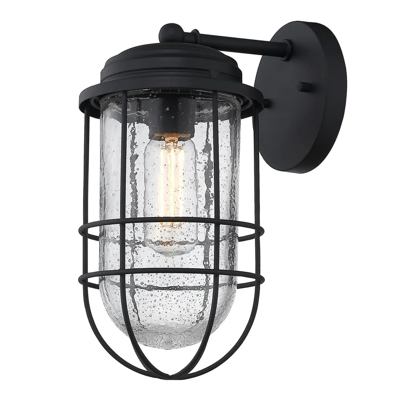 Golden Lighting Seaport 1-light 6in Outdoor Wall in Natural Black — Golden Lighting LED Wall Lights  