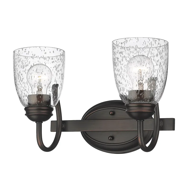 Golden Lighting Parrish 2-light Vanity in Rubbed Bronze — Golden Lighting LED Wall Lights 60.0W 