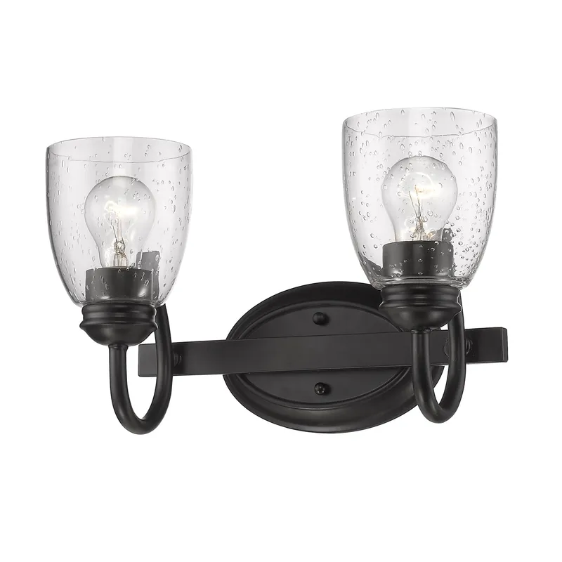 Golden Lighting Parrish 2-light Vanity in Matte Black — Golden Lighting LED Wall Lights 60.0W 