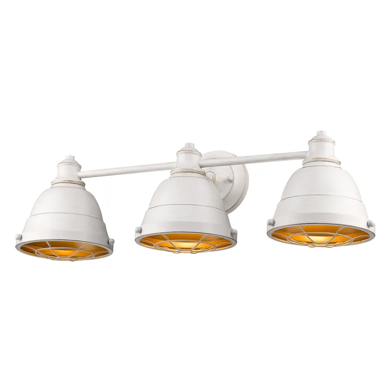 Golden Lighting Bartlett 3-light Vanity in French White — Golden Lighting LED Wall Lights  