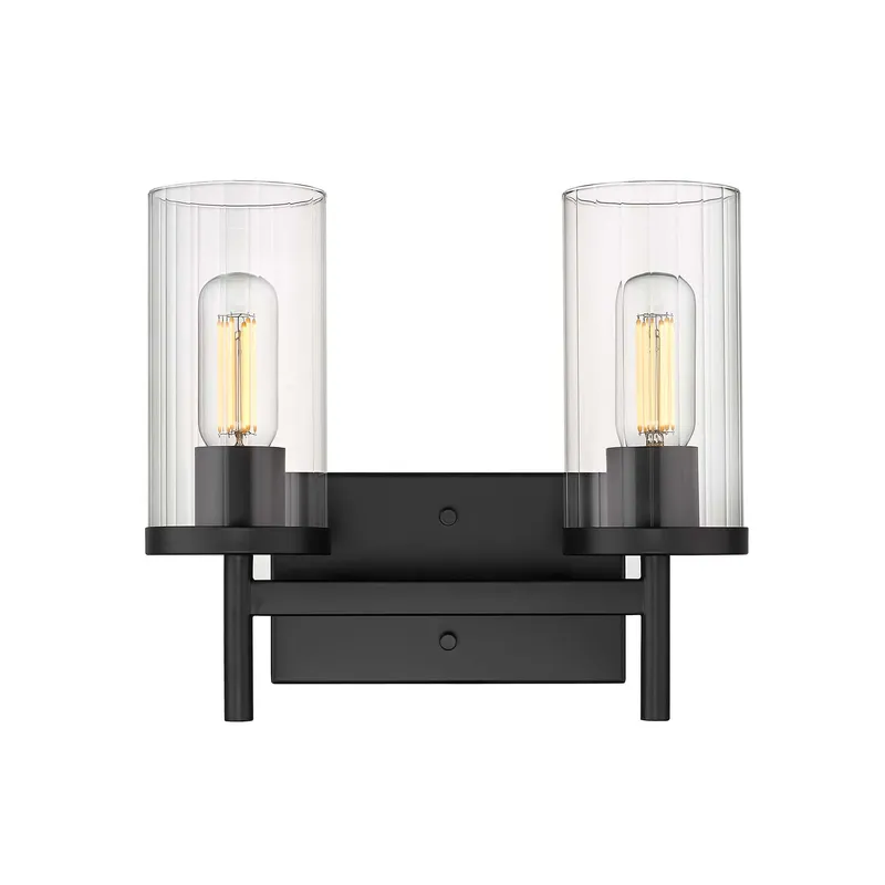 Golden Lighting Winslett 2-light Vanity in Matte Black — Golden Lighting LED Wall Lights 60.0W 