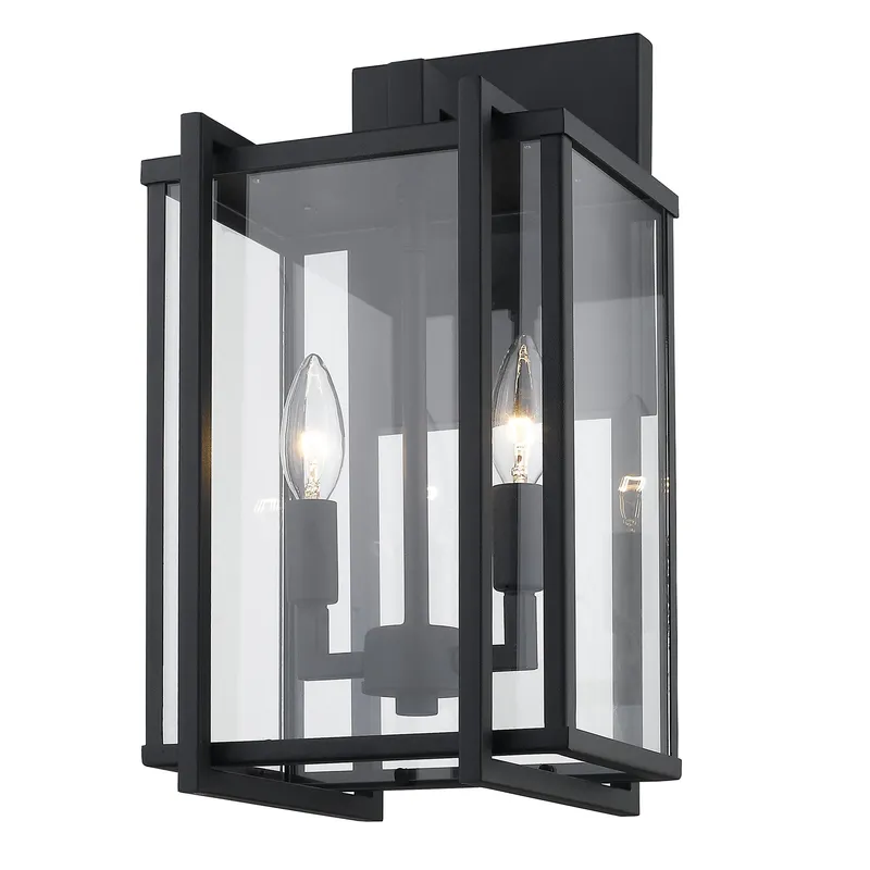 Golden Lighting Tribeca 2-light Outdoor Wall in Natural Black — Golden Lighting LED Wall Lights  