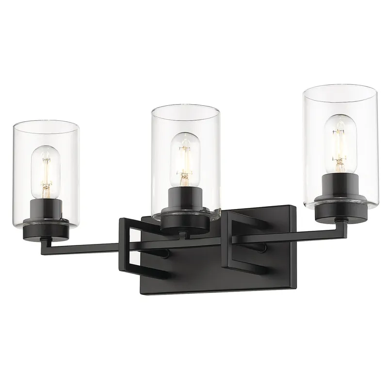 Golden Lighting Tribeca 3-light Vanity in Matte Black — Golden Lighting LED Wall Lights 60.0W 