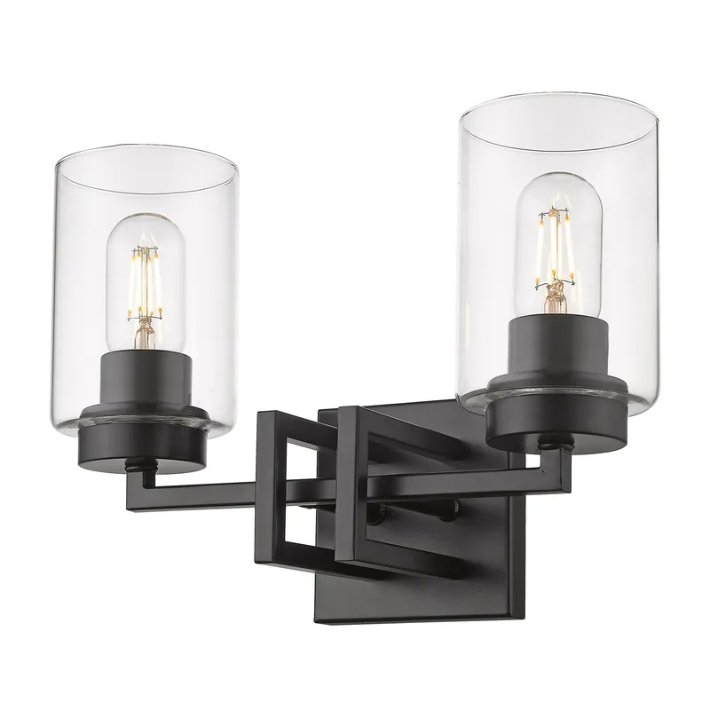 Golden Lighting Tribeca 2-light Vanity in Matte Black — Golden Lighting LED Wall Lights 60.0W 