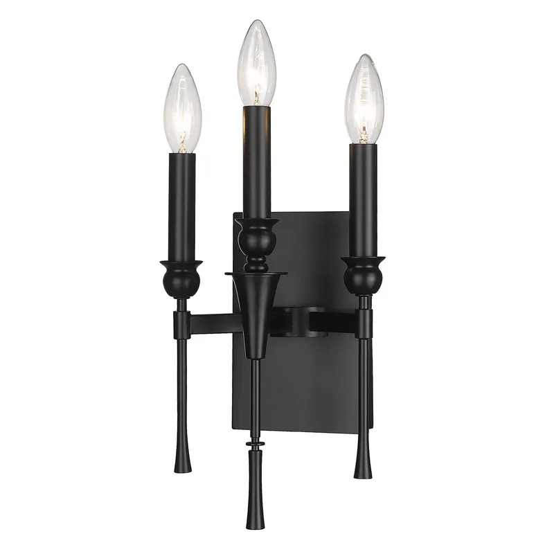 Golden Lighting Landon 3-light Wall Sconce in Matte Black — Golden Lighting LED Wall Lights  