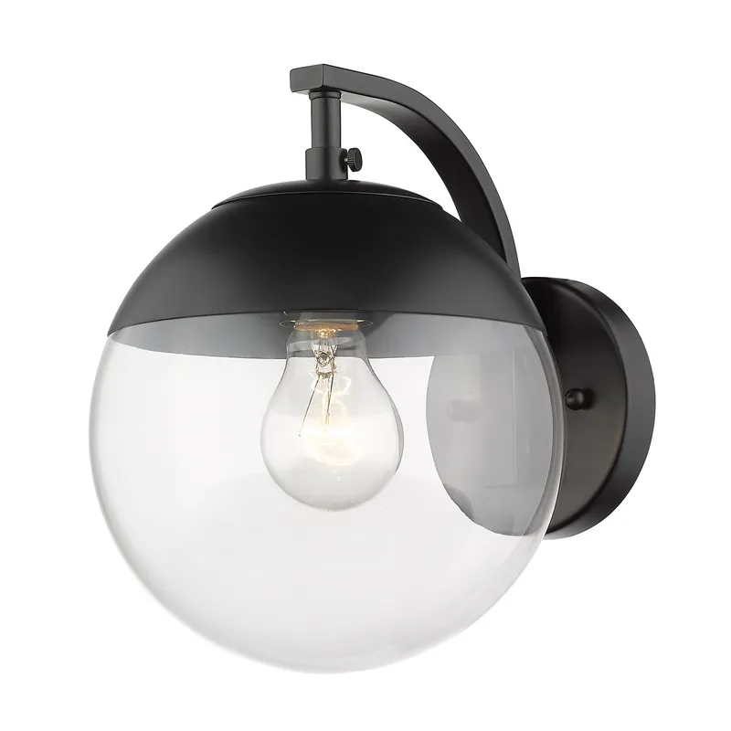 Golden Lighting Dixon 1-light Wall Sconce in Matte Black and Clear Glass — Golden Lighting LED Wall Lights 1.0W 