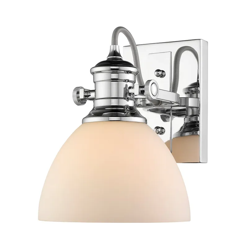 Yep by Golden Lighting Hines 1-light Vanity in Chrome and Opal Glass — Golden Lighting LED Wall Lights  