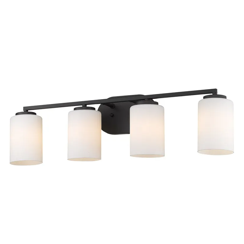 Golden Lighting Manhattan 4-light Vanity in Matte Black — Golden Lighting LED Wall Lights 60.0W 
