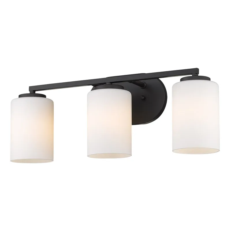 Golden Lighting Manhattan 3-light Vanity in Matte Black — Golden Lighting LED Wall Lights 60.0W 