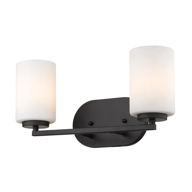 Golden Lighting Manhattan 2-light Vanity in Matte Black — Golden Lighting LED Wall Lights  