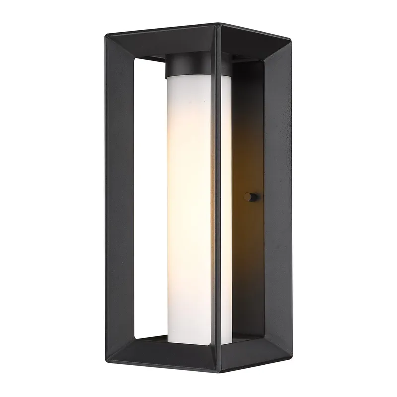 Golden Lighting Smyth 1-light Outdoor Wall in Natural Black and Opal Glass — Golden Lighting LED Wall Lights 60.0W 