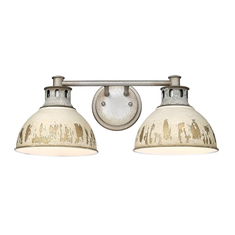 Golden Lighting Kinsley 2-light Vanity in Antique Ivory shade — Golden Lighting LED Wall Lights 100.0W 