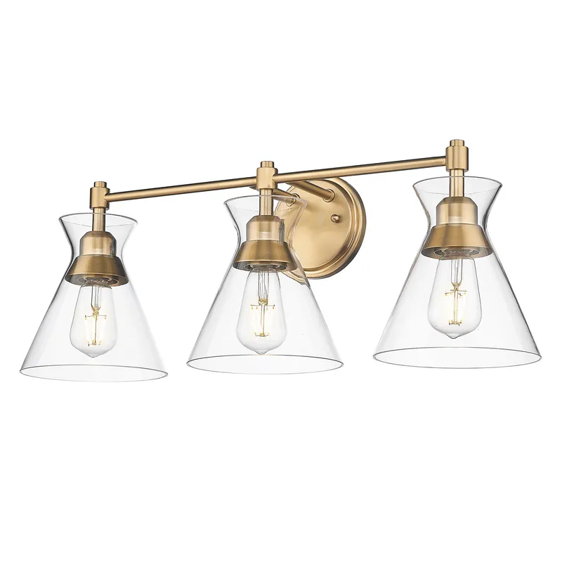 Golden Lighting Malta 3-light Vanity in Brushed Champagne Brass — Golden Lighting LED Wall Lights  