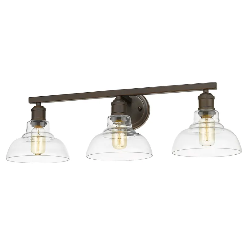 Yep by Golden Lighting Carver 3-light Vanity in Rubbed Bronze — Golden Lighting LED Wall Lights  