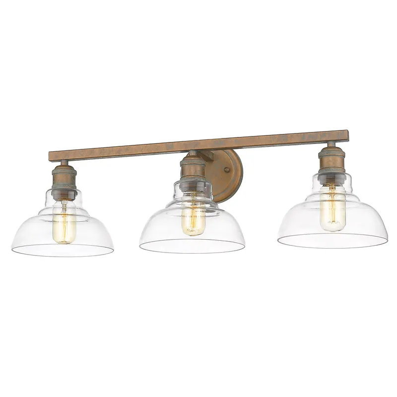 Yep by Golden Lighting Carver 3-light Vanity in Copper Patina — Golden Lighting LED Wall Lights  