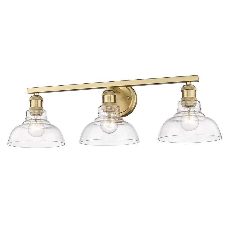 Yep by Golden Lighting Carver 3-light Vanity in Brushed Champagne Brass — Golden Lighting LED Wall Lights  