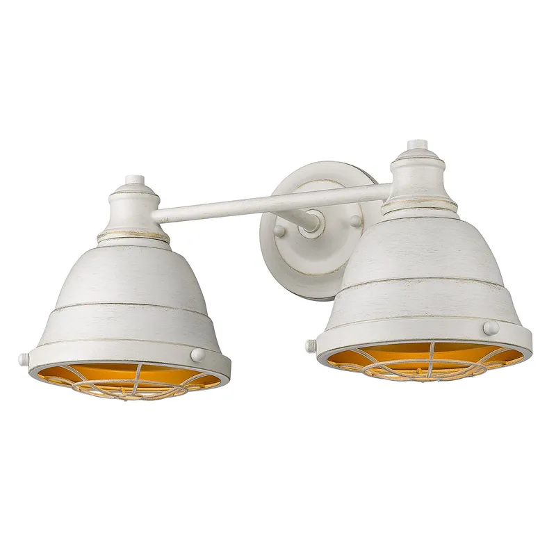 Golden Lighting Bartlett 2-light Vanity in French White — Golden Lighting LED Wall Lights  