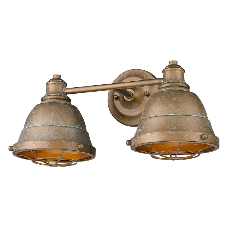 Golden Lighting Bartlett 2-light Vanity in Copper Patina — Golden Lighting LED Wall Lights 100.0W 