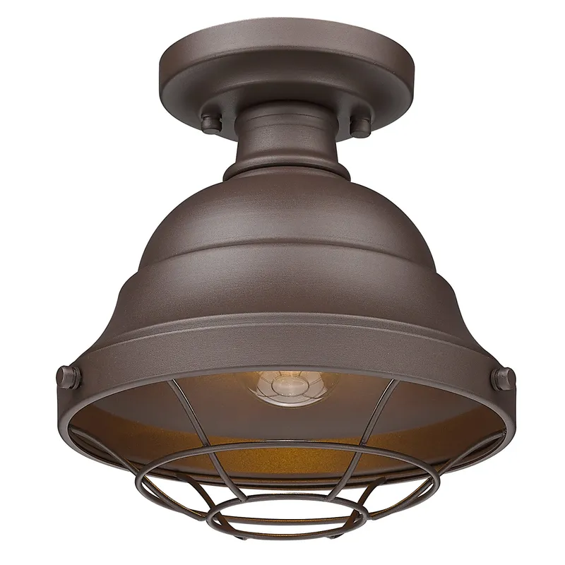 Golden Lighting Bartlett 1-light Outdoor Ceiling in Textured Bronze — Golden Lighting LED Ceiling Lights  