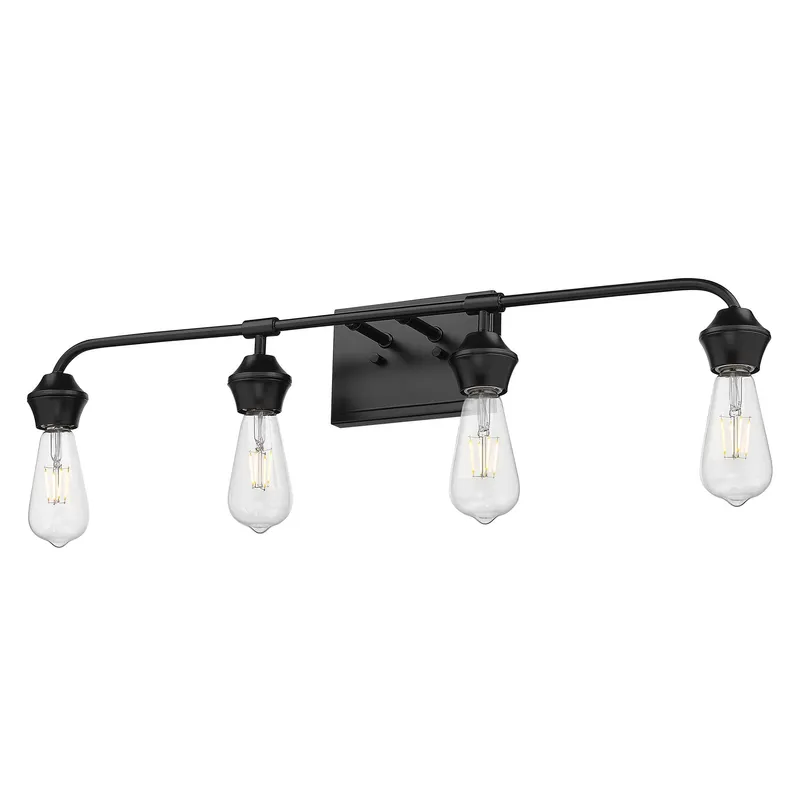 Golden Lighting Ormond 4-light Vanity in Matte Black — Golden Lighting LED Wall Lights 60.0W 