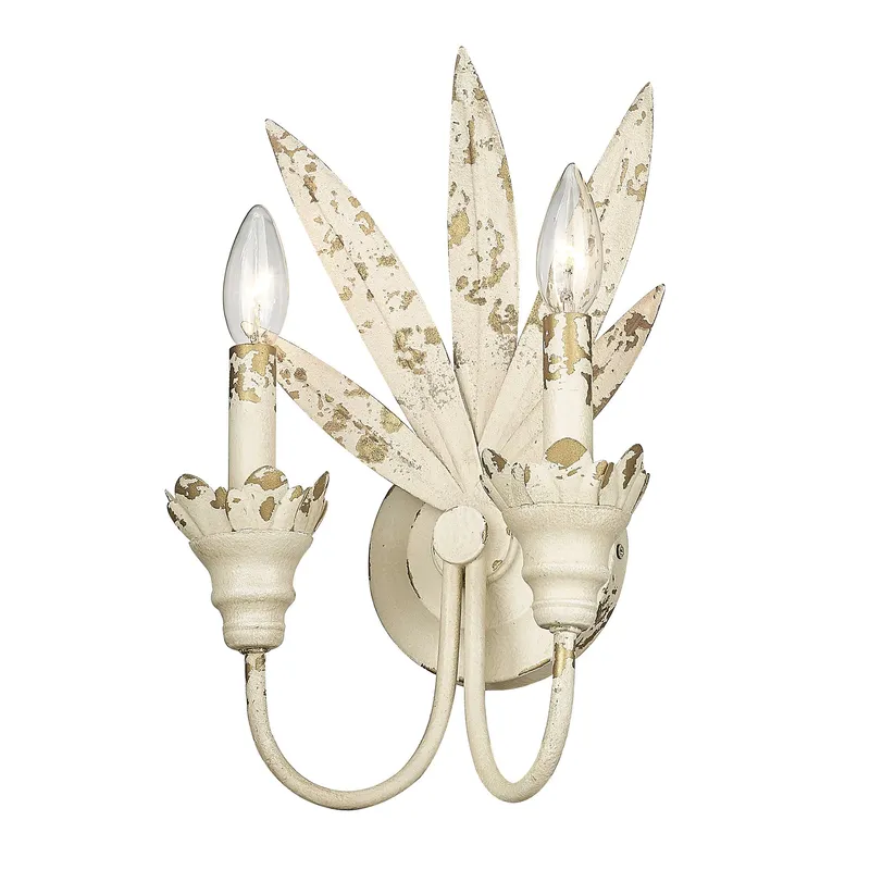 Golden Lighting Lillianne 2-light Wall Sconce in Antique Ivory — Golden Lighting LED Wall Lights 60.0W 